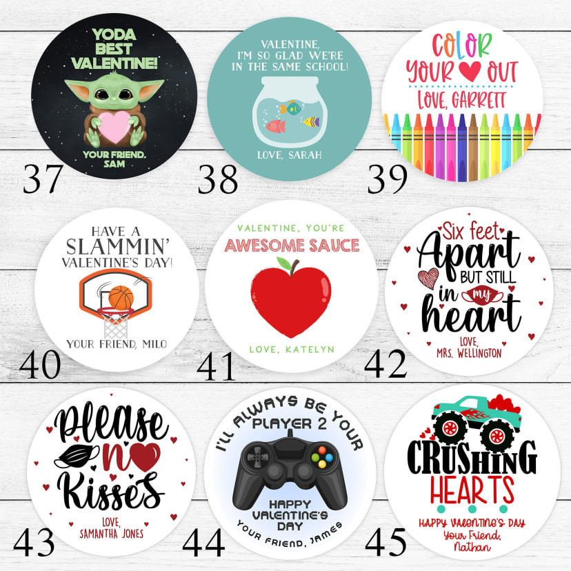 Crayon Valentine's Stickers | Jane