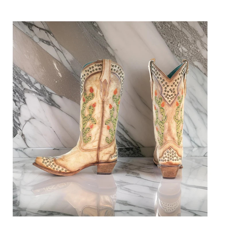 Southwestern Charm and Flair Womens Saddle Cactus Embroidery Snip Toe Western Boots medium Sizes ... | Etsy (US)