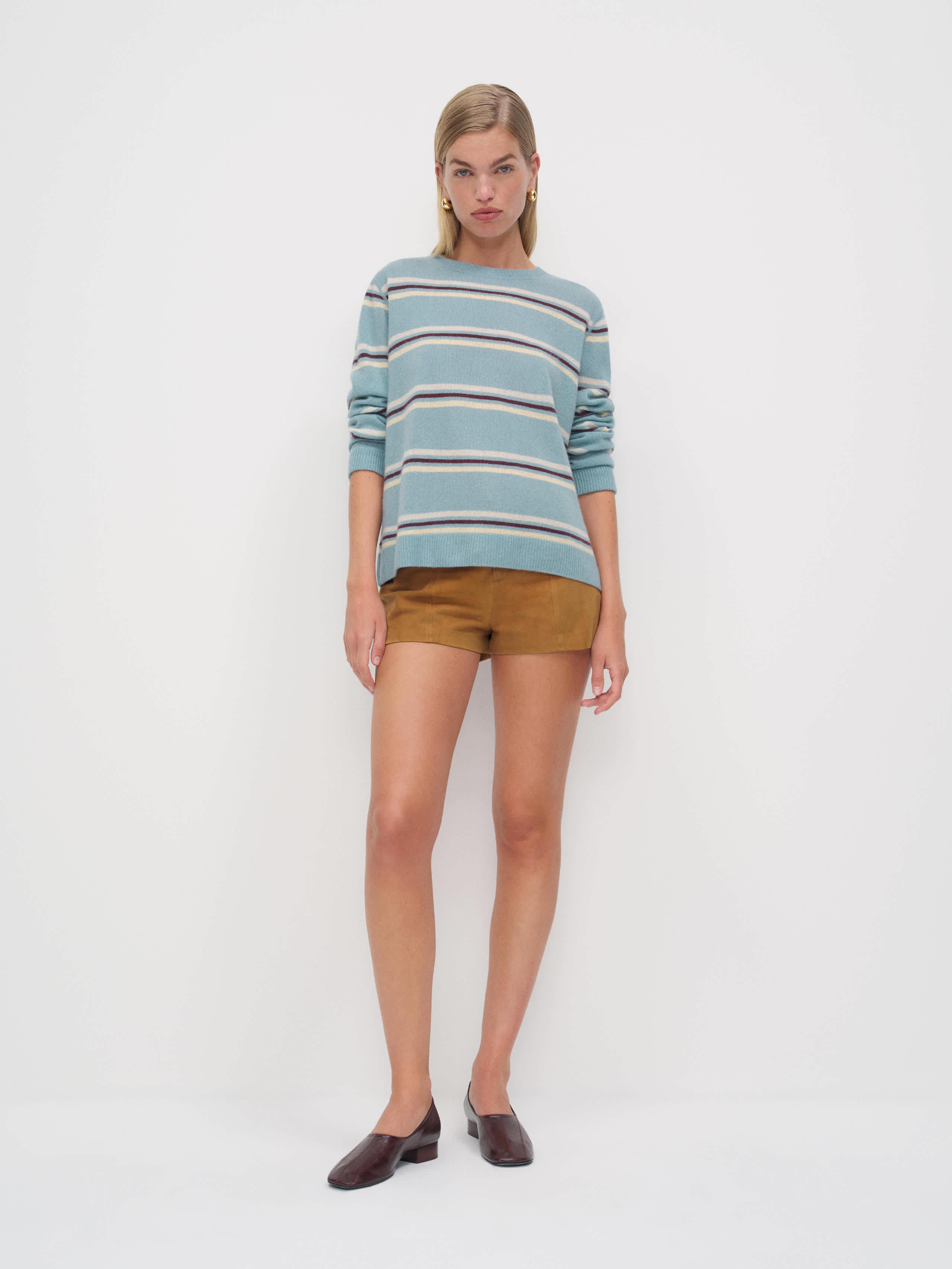 Reformation Cashmere Boyfriend Sweater Blue XS | Reformation (Global)