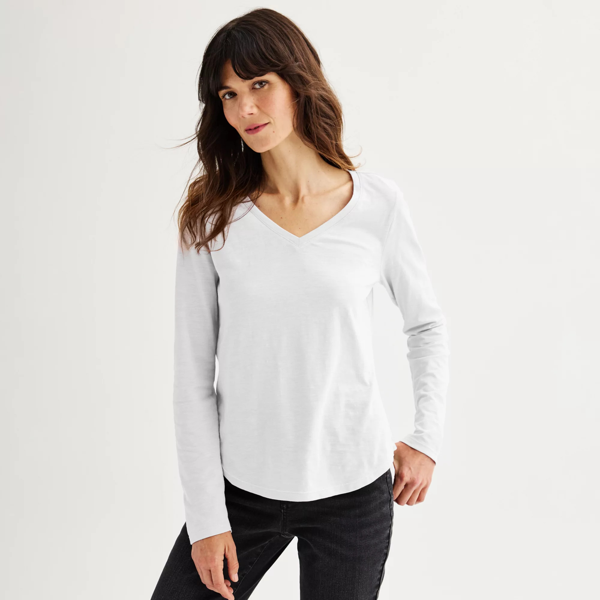 Women's Sonoma Goods For Life® Everyday Long Sleeve V-Neck T-Shirt | Kohl's