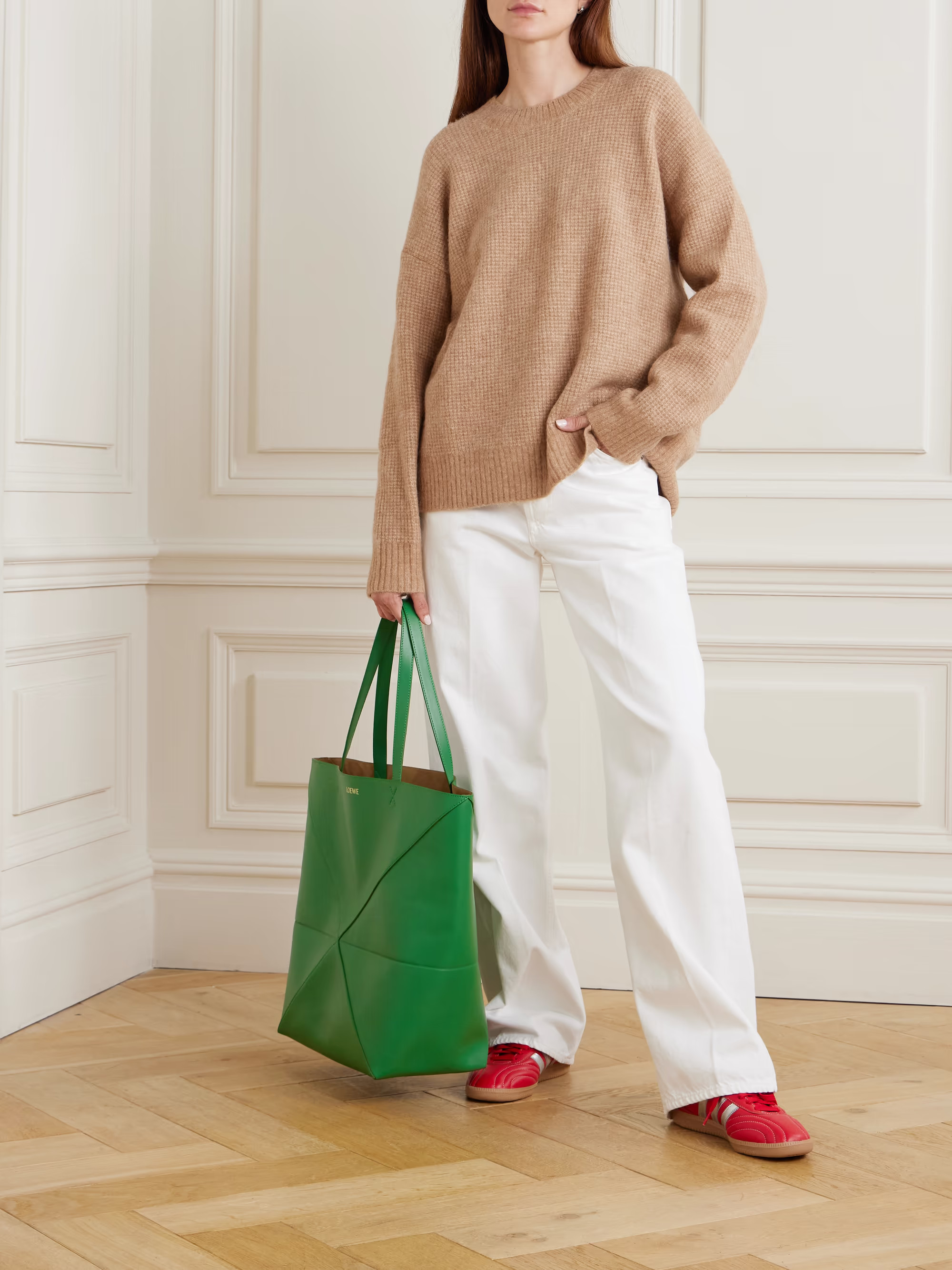 Brushed waffle-knit sweater | NET-A-PORTER (US)