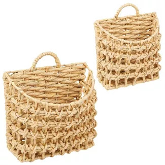 mDesign Hyacinth Home Storage Wall Mount Basket, Set of 2 | Target
