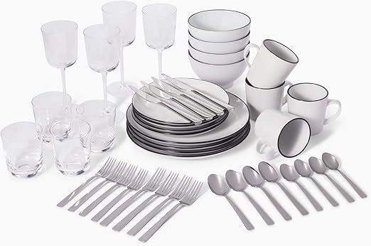 Leeway Home, The Full Way 44 Piece Dinnerware Set, 4 Complete Place Settings, Plates, Bowls, Mugs... | Amazon (US)