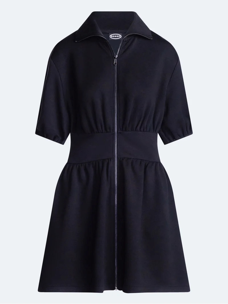 Scoop Women's and Women's Plus Scubaknit Zip Front Dress, Sizes XS-4X | Walmart (US)