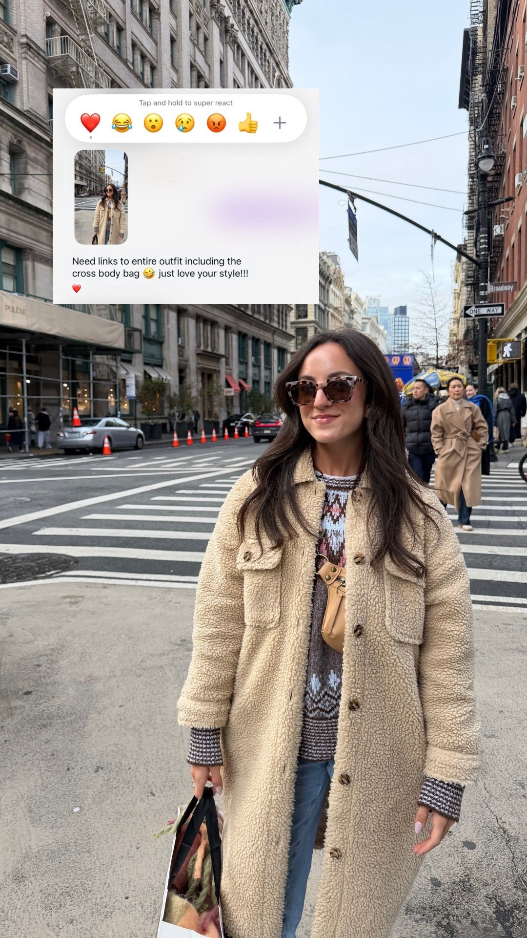 What I’m wearing in NYC! Jeans, sherpa jacket, platform Uggs and an oversized fair isle sweater with a belt bag! Lots of these pieces are old but linking what I can 

#LTKootd #LTKHoliday #LTKFindsUnder100