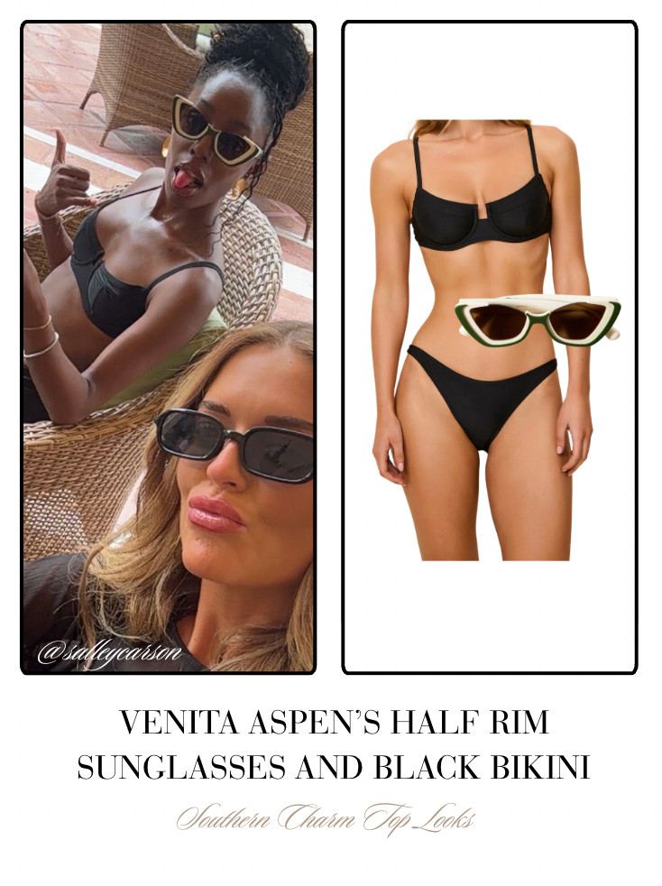 Venita Aspen's Half Rim Sunglasses and Black Bikini 📸= @salleycarson 

 