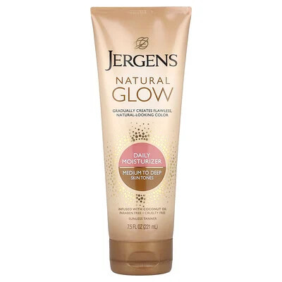 Jergens, Natural Glow, Daily Moisturizer, Medium to Deep Skin Tones, 7.5 fl oz (221 ml) | iHerb