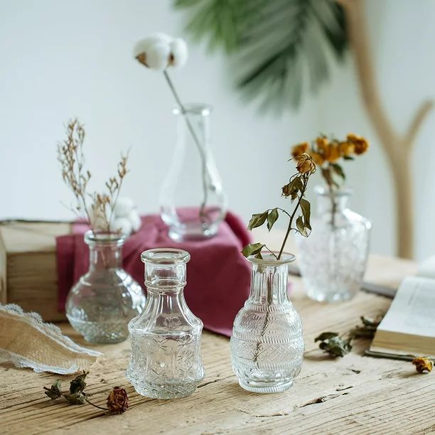 Nuptio Glass Vase for Centerpieces Cheap Bulk, Flower Bud Vases Set of 10, Clear Vases for Home D... | Walmart (US)