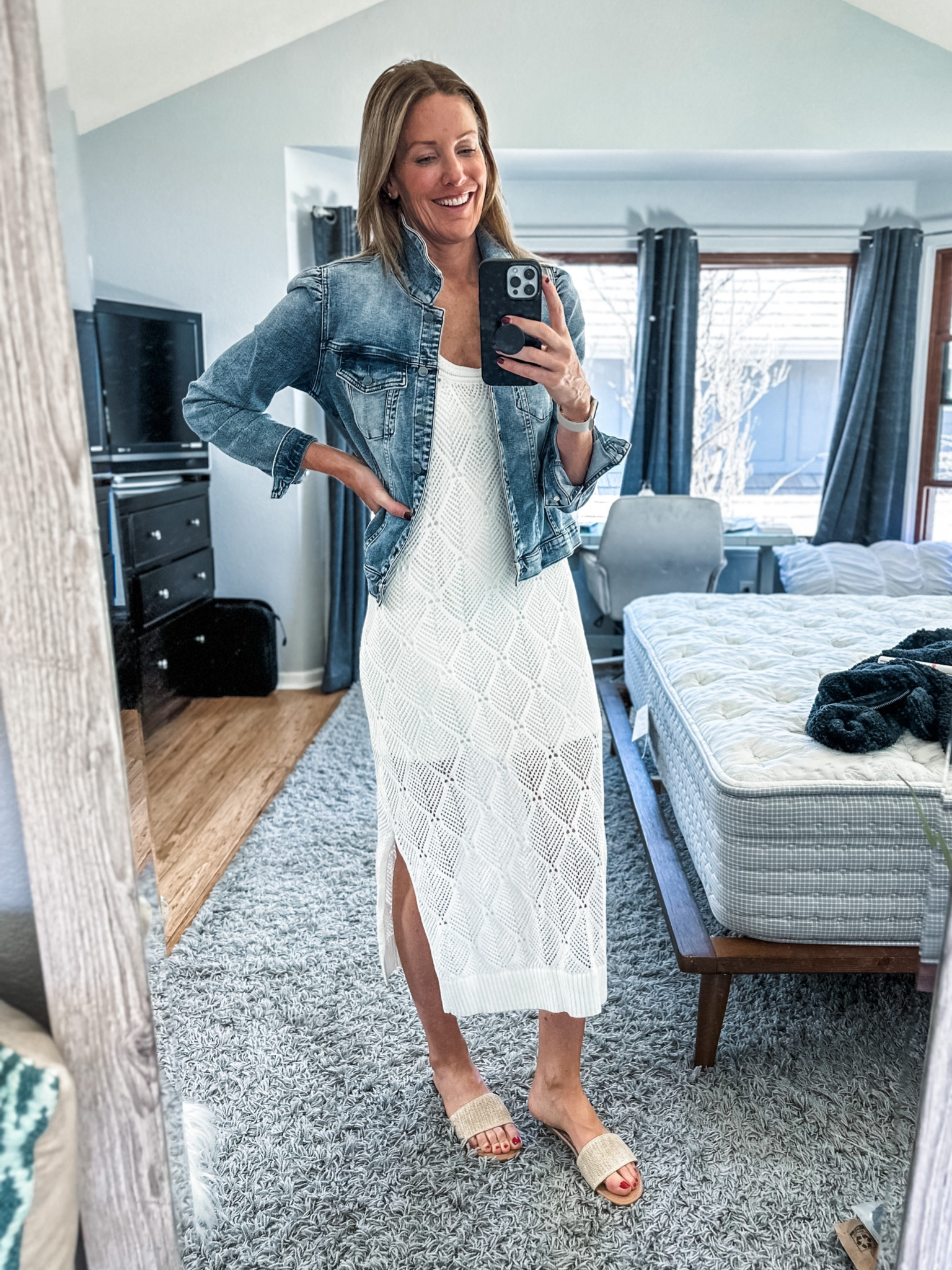 Loving this super cute lined white dress - great for summer or vacation! Also - my fave Jean jacket isn’t available anymore, but I’ve linked the same brand below with a very similar one! This brand has the softest denim! 

#LTKover40 #LTKSeasonal