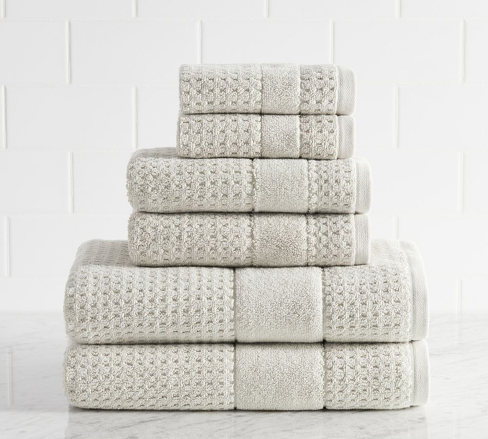 Waffle Tyne Towel Bundle - Set of 6, Dolphin Gray | Pottery Barn (US)