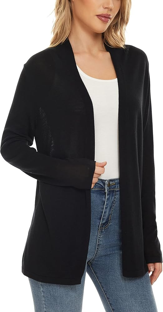 Satuun Women's Casual Open Front Lightweight Cardigan Long Sleeve Breathable Soft Drape Duster | Amazon (US)