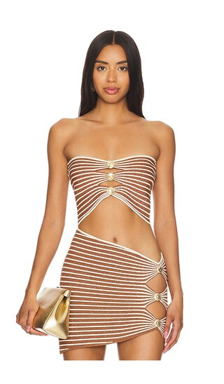 Adelie Top in Metallic Caramel | Revolve Clothing (Global)