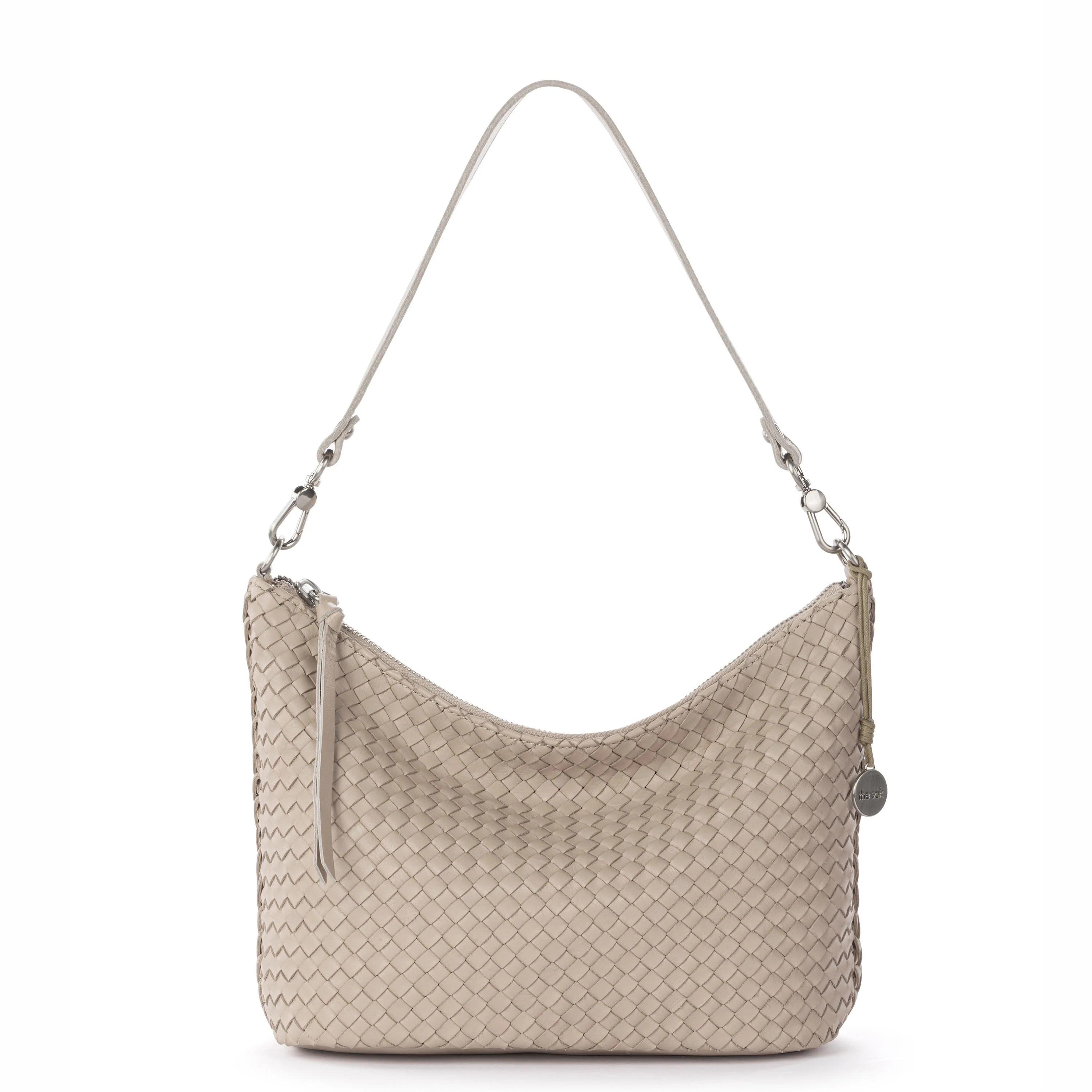 Juniper Small Hobo - Leather - Woven Sand | The Sak