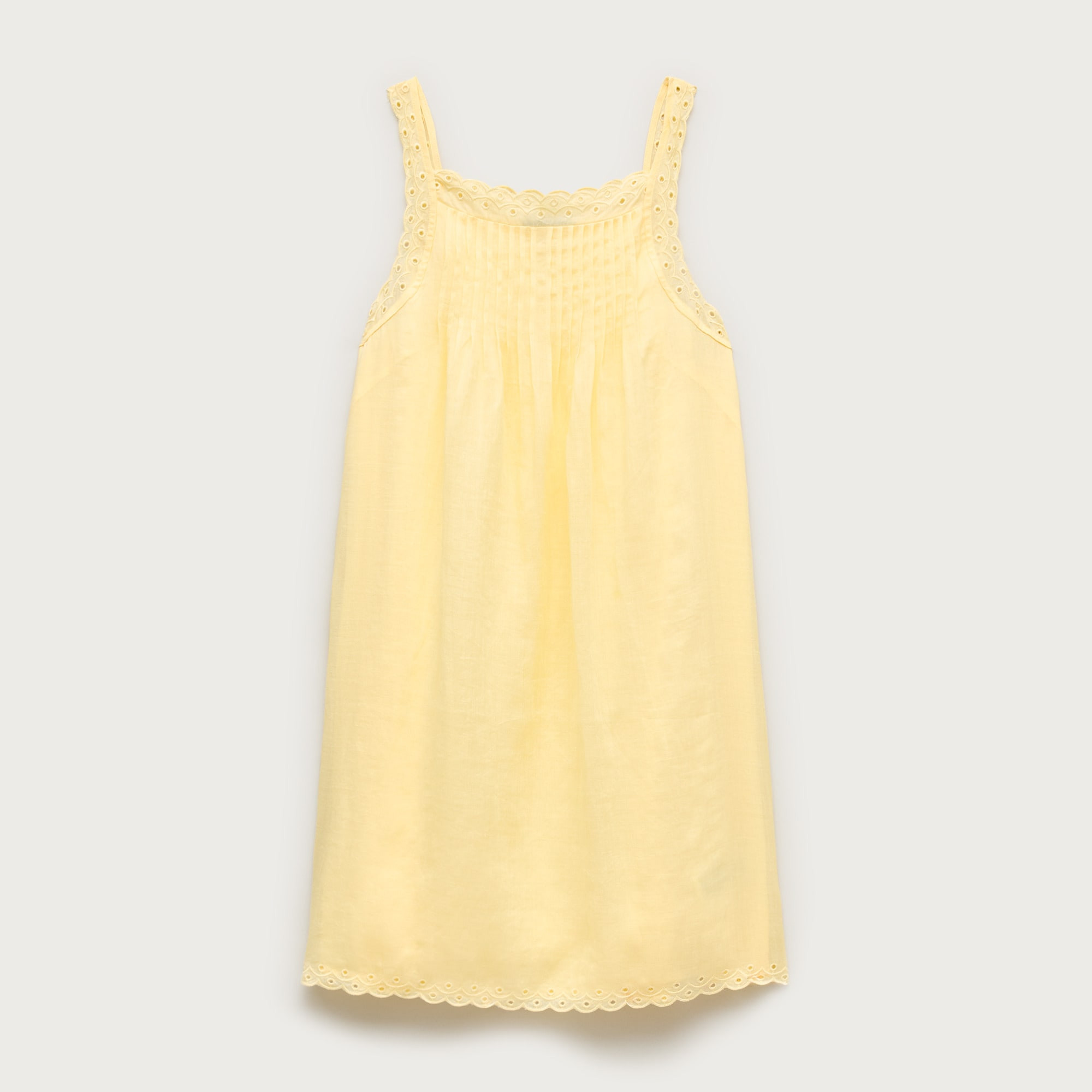 Scallop-trim mini dress in ramie | J. Crew US