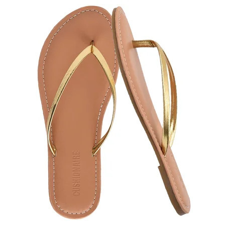 Cushionaire Cora Flip Flops for Women | Vacation Beach Essentials | Women's Casual Thong Sandals with Wide Widths Available | Walmart (US)