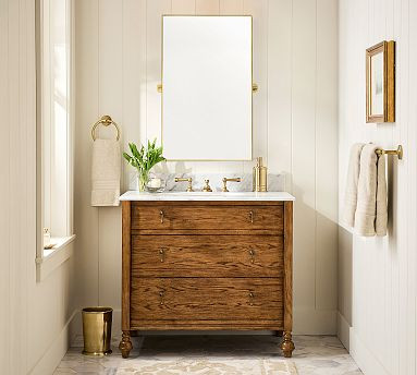 Linden Rectangular Pivot Mirror | Pottery Barn (US)