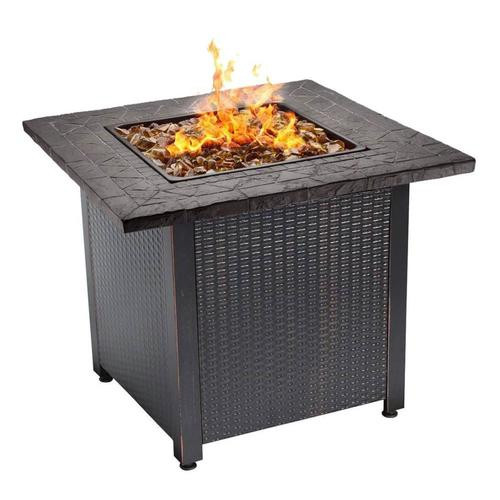 Endless Summer 30-in W 30000-BTU Gray Portable Tabletop Stainless Steel Fire Table Lowes.com | Lowe's