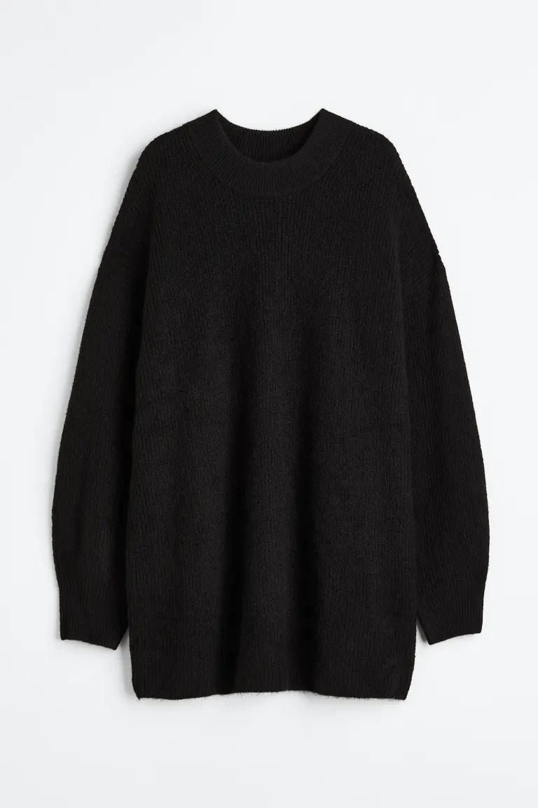 Knitted dress - Black - Ladies | H&M GB | H&M (UK, MY, IN, SG, PH, TW, HK)