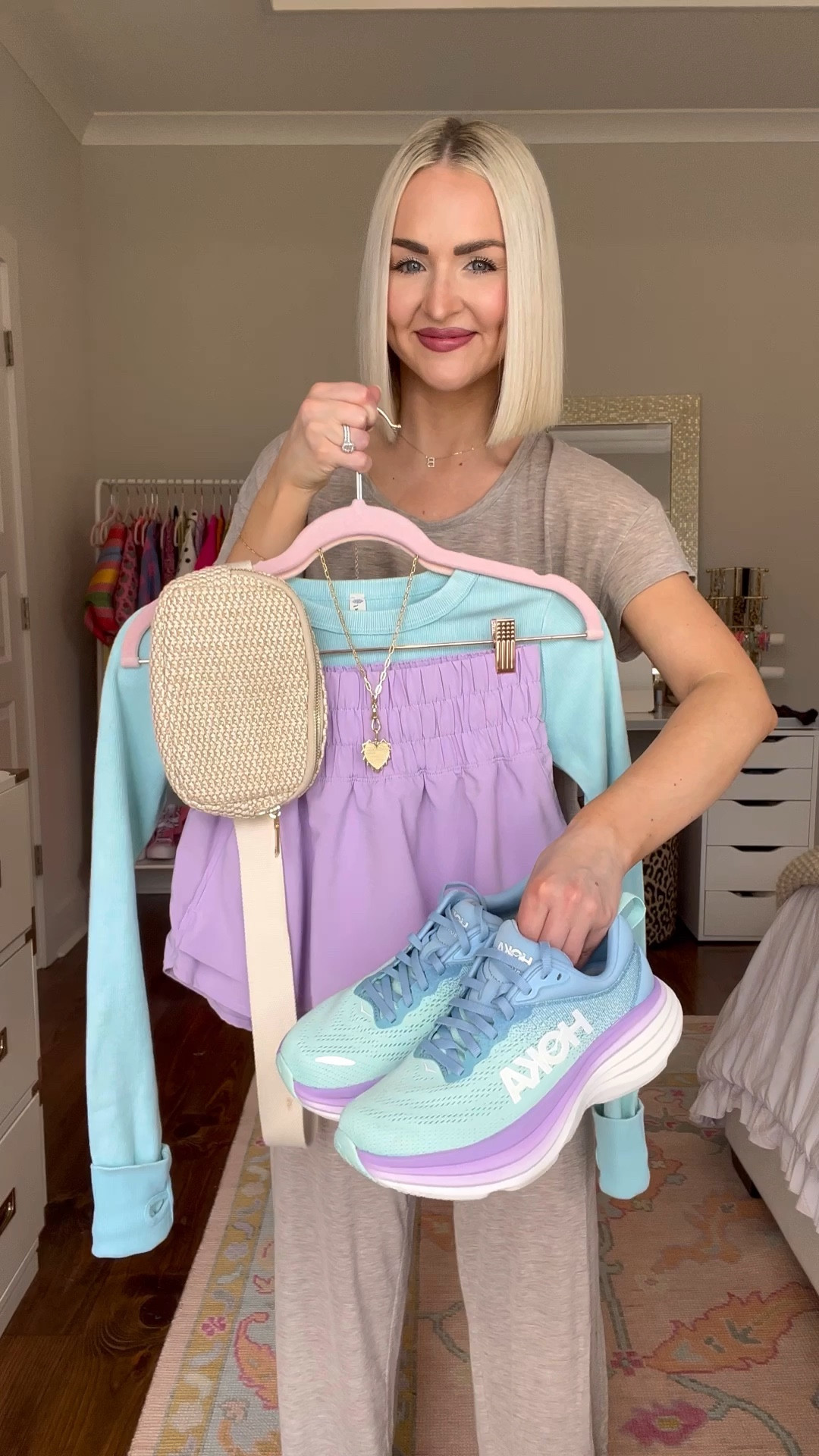 Ribbed baby tee (XS) / lavender skort (XS) / free people inspired skort / color block outfit / blue and lavender / colorful summer outfit / bondi 8 sneakers 

#LTKFindsUnder50 #LTKVideo #LTKActive