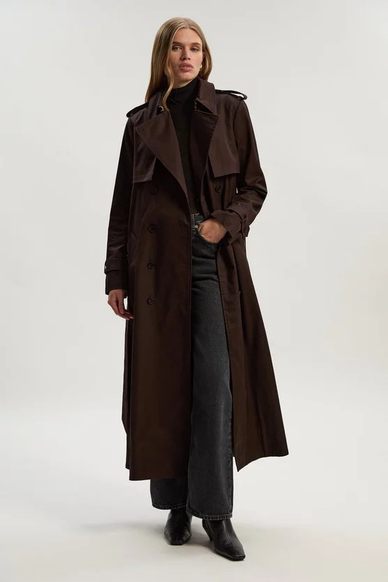 Tailored Maxi Trench Coat | Karen Millen UK + IE + DE + NL