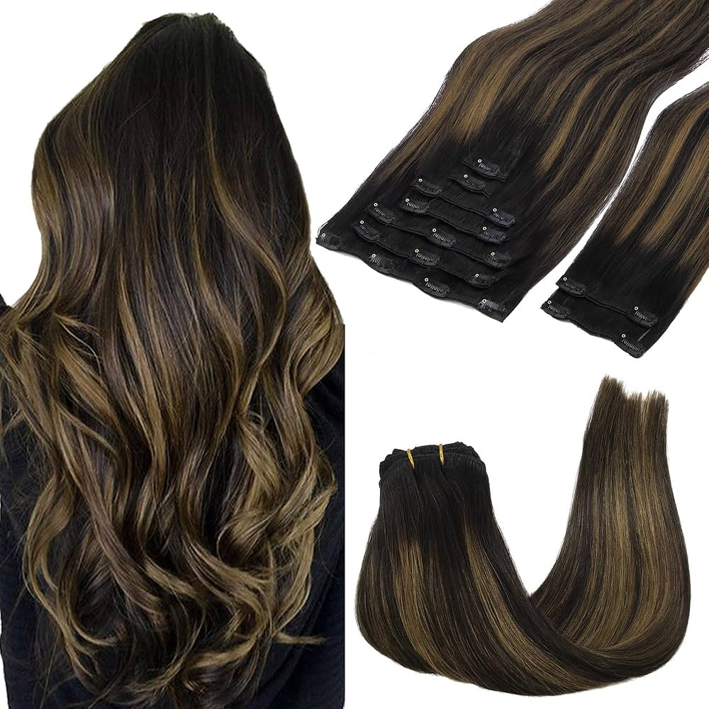 GOO GOO Clip in Hair Extensions Real Human Hair, Remy Human Hair Extensions Clip ins for Women, N... | Amazon (US)