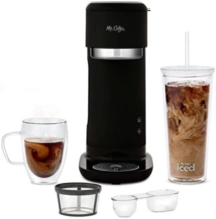 Mr. Coffee Iced and Hot Coffee Maker, Single Serve Machine with 22-Ounce Tumbler and Reusable Cof... | Amazon (US)