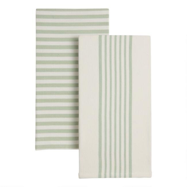 Jadeite Stripe Kitchen Towels 2 Pack | World Market