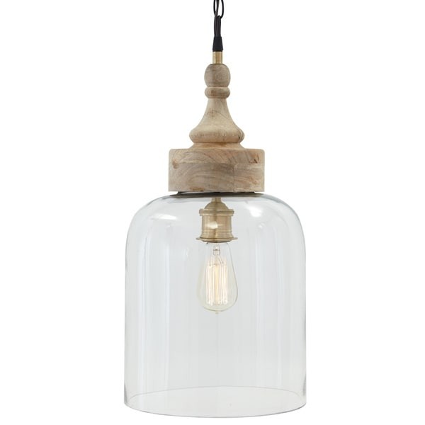 Faiz Transparent Glass 10 Inch Wide Pendant Light | Bed Bath & Beyond
