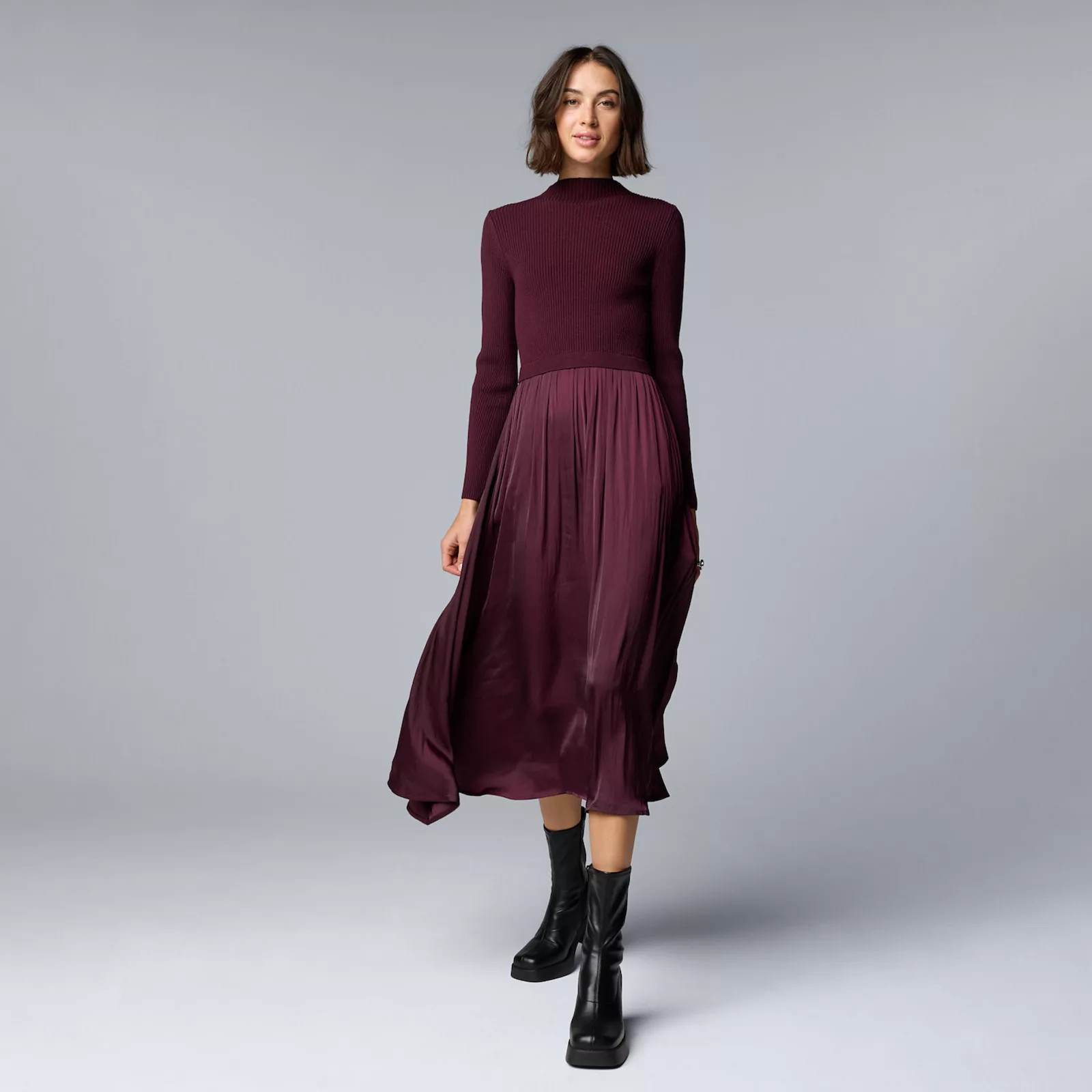 Women's Simply Vera Vera Wang Pleated Midi Dress | Kohl's