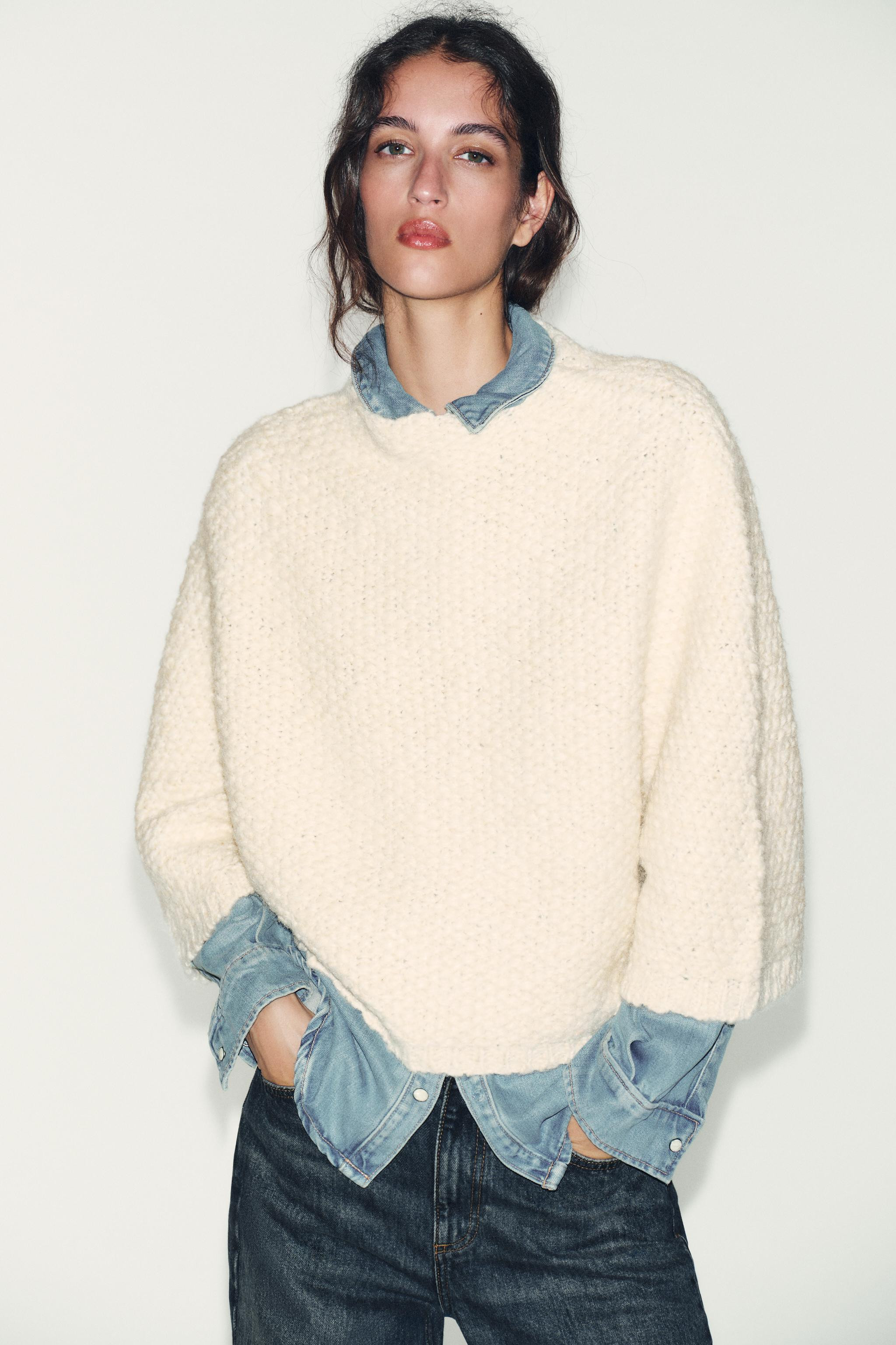 CHUNKY KNIT CAPE JUMPER | Zara US