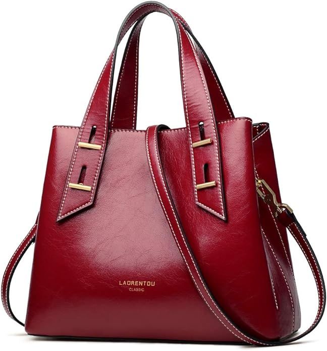 LAORENTOU Cow Leather Purses and Small Handbags for Women Handle Crossbody Bags, Ladies Satchel S... | Amazon (US)
