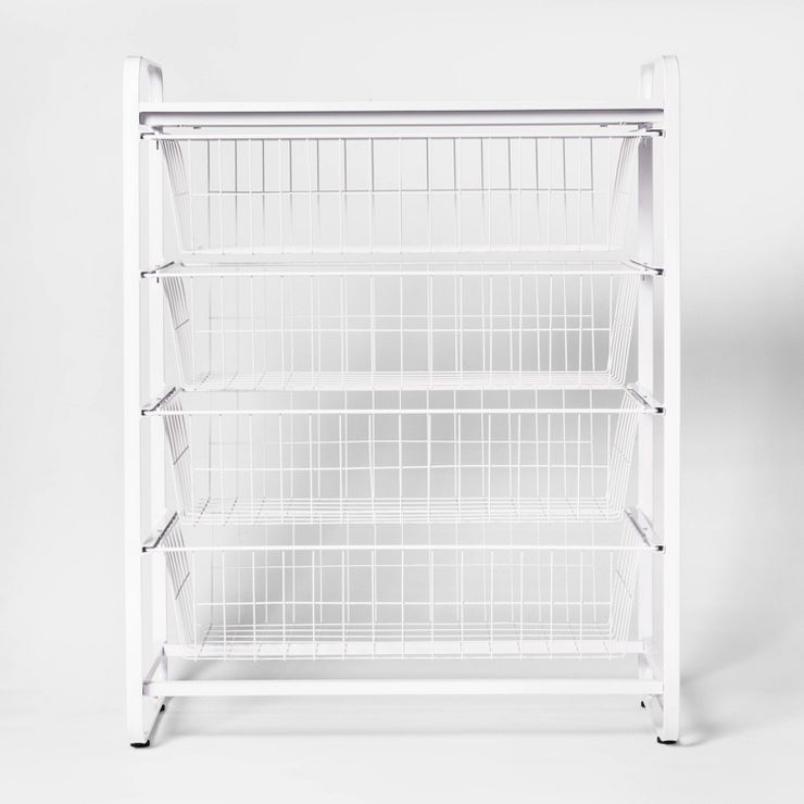 4 Drawer Metal Storage Organizer White - Brightroom™ | Target