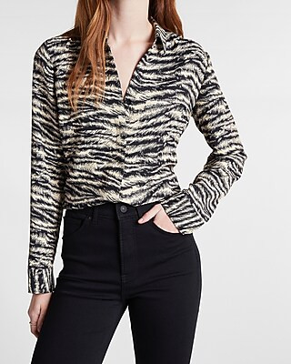 Zebra Print Portofino Shirt | Express
