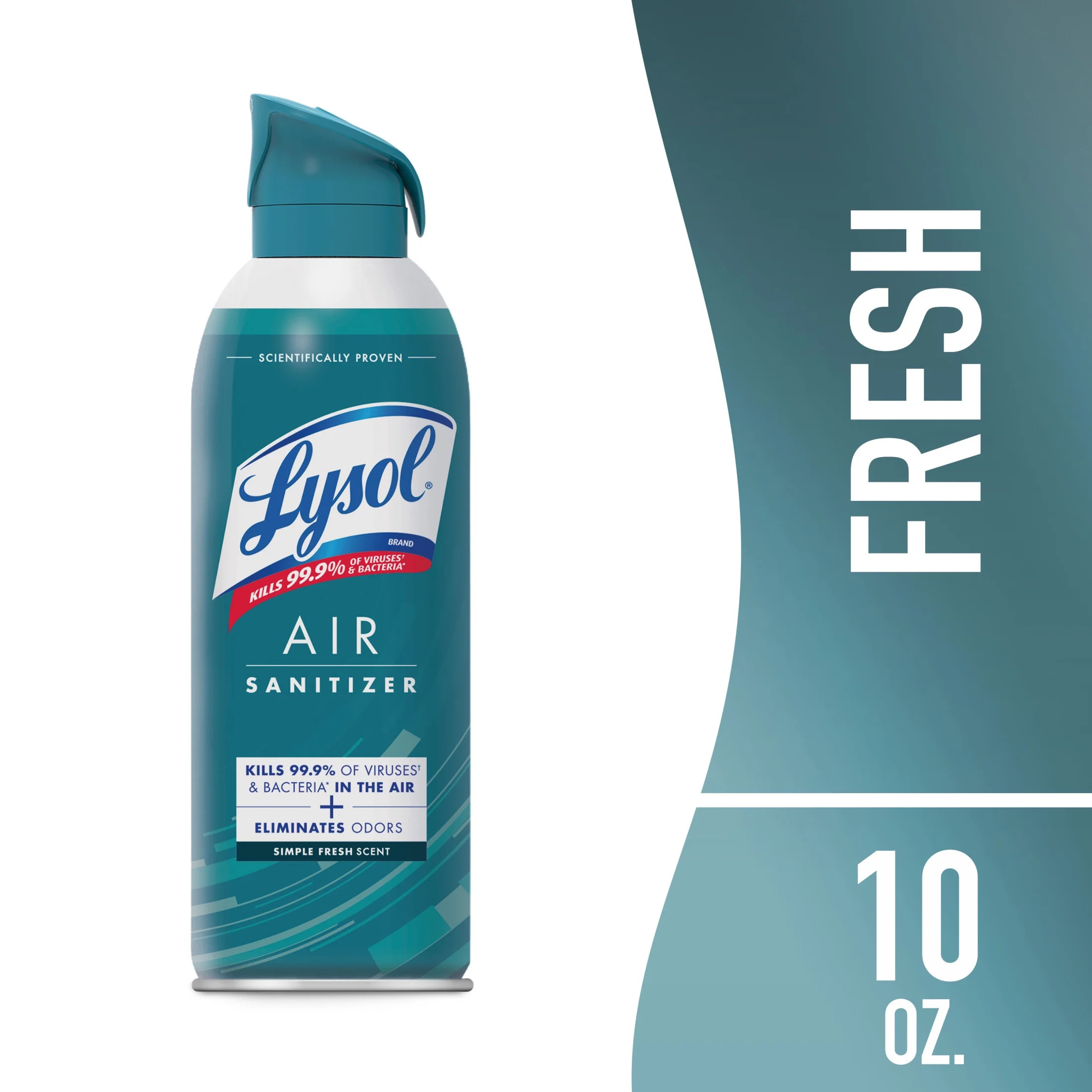 Lysol Air Sanitizer Spray, Air Sanitizer and Bacterial Odor Eliminating, Simple Fresh, 10 fl oz | Walmart (US)