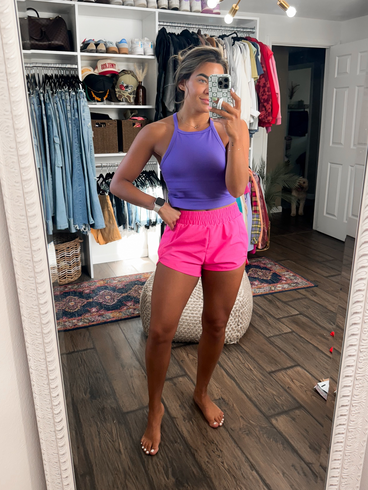 Gym outfit / small padded tank / small lined shorts 

#LTKFitness #LTKActive #LTKStyleTip