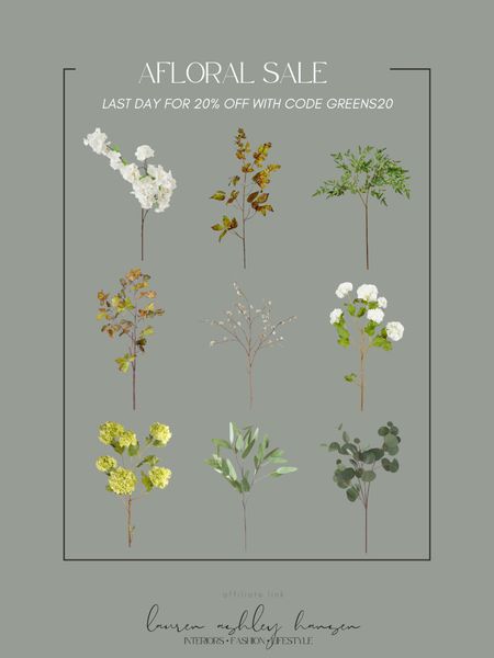 Today is the last day to shop the Afloral greenery sale! Take 20% off your order with code GREENS20. These florals and stems are perfect for styling in your home throughout the year, especially if you’re looking for a neutral aesthetic. Love them for transitioning into spring as well! 

#LTKhome #LTKstyletip #LTKsalealert