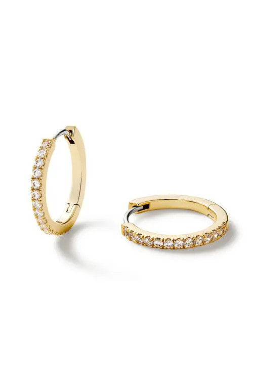 Ana Luisa Gold Huggie Hoop Earrings - Pave Huggie Hoops Medium at Nordstrom | Nordstrom