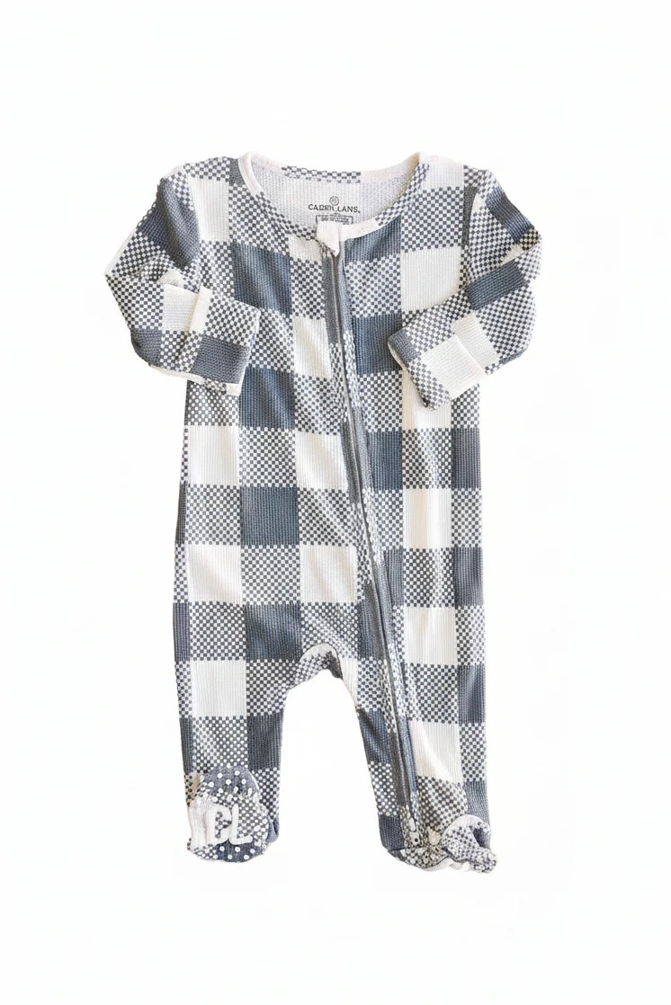 All Bamboo Waffle Zipper Footies | Caden Lane