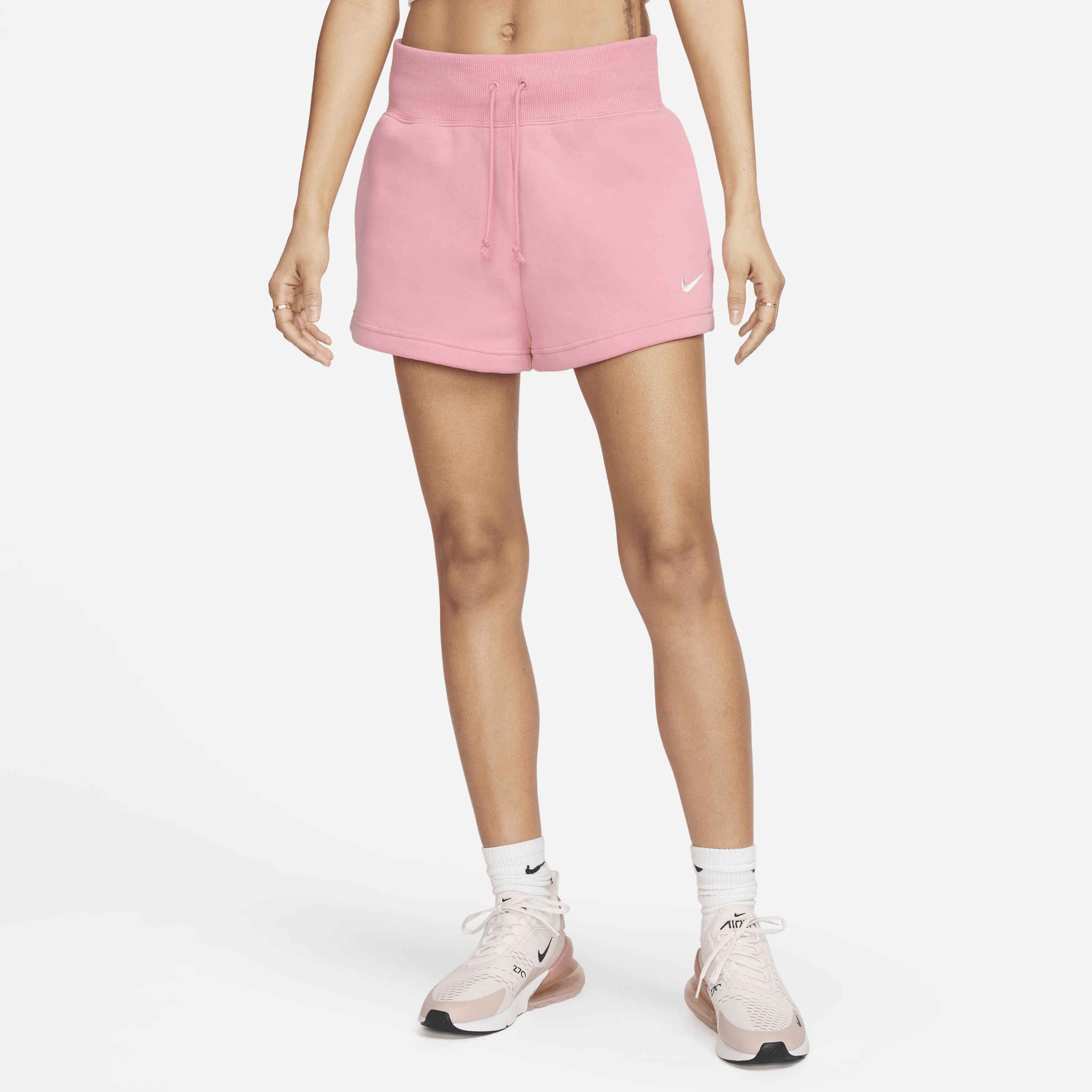 Women's Nike Sportswear Phoenix Fleece High-Waisted Shorts in Pink, Size: XL Tall | FD1409-611 | Nike (US)