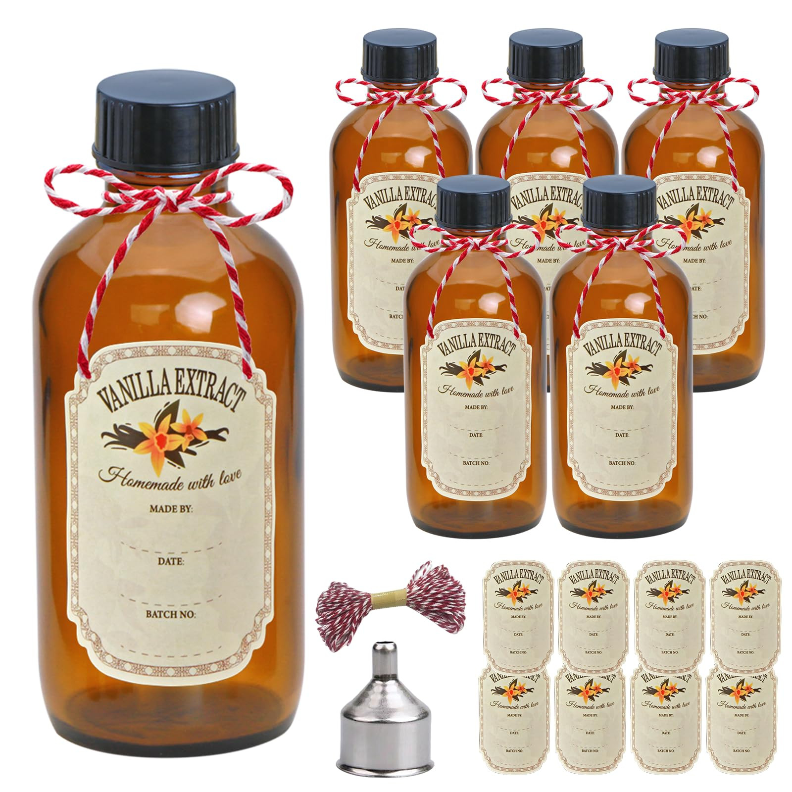 4 oz Amber Glass Bottles - Small Glass Jars with Black Lids Empty Boston Bottle,Dispensing Bottle... | Amazon (US)