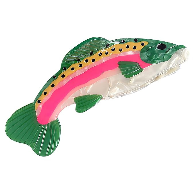 Novelty Salmon Fish Hair Clip, Acetate Hair Clips, Girl Women Small Claw Hairpin, Non Slip Unique... | Amazon (US)