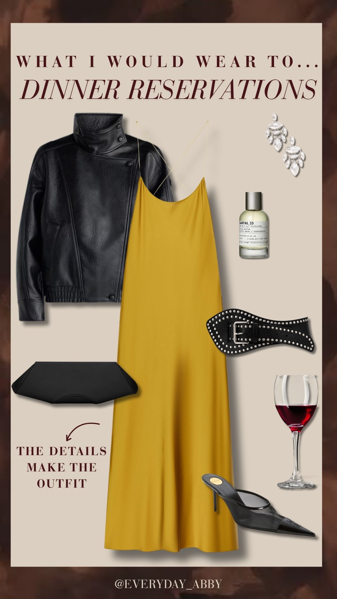 Dinner plans call for a good outfit 😍😍 Loving this pop of yellow paired with leather jacket and fun accessories! The details really make the look 👏