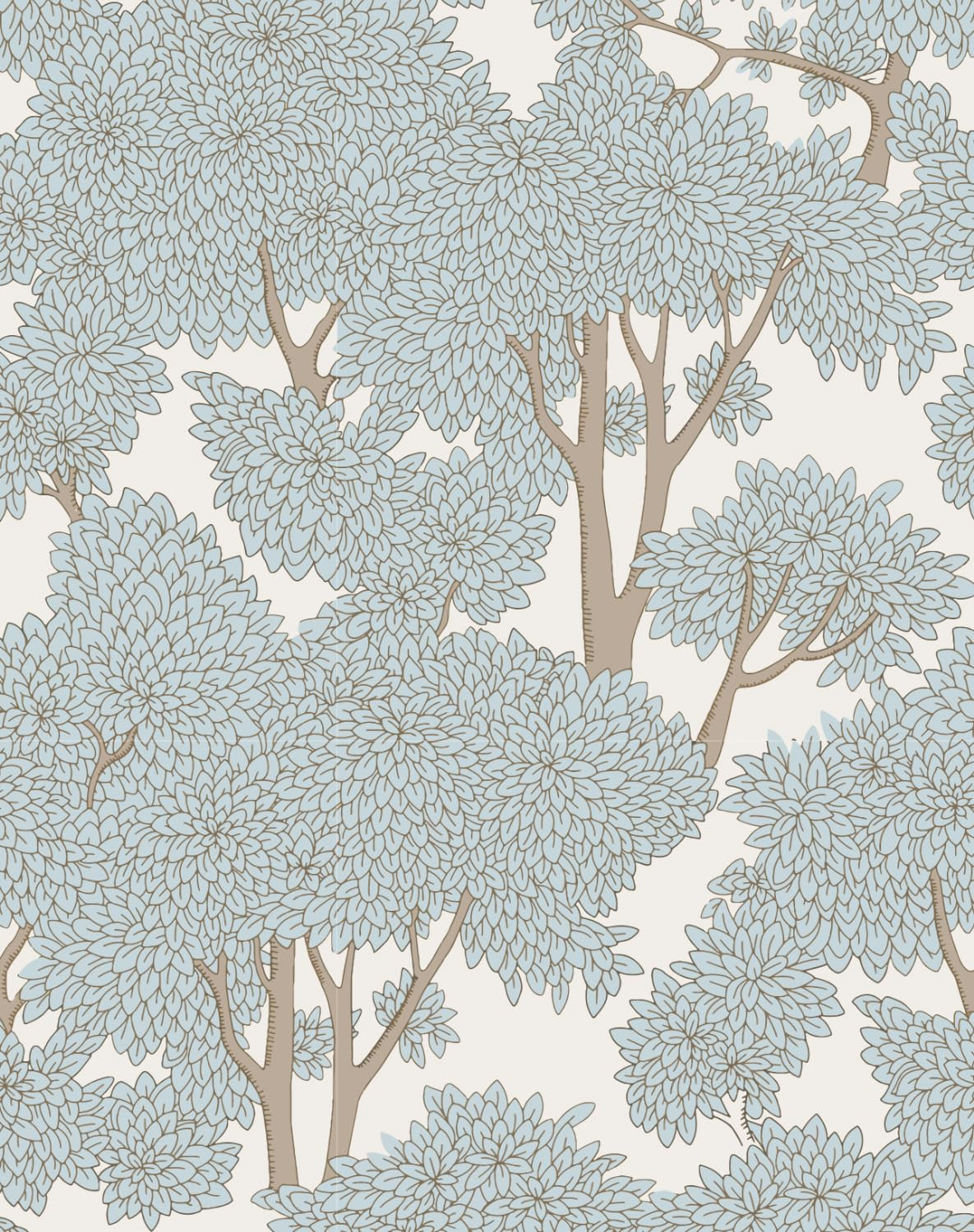 Tree Peel and Stick Forest Jungle Waterproof Bathroom Mural Stick on Wallpaper (Light, 17.7in x 3... | Amazon (US)