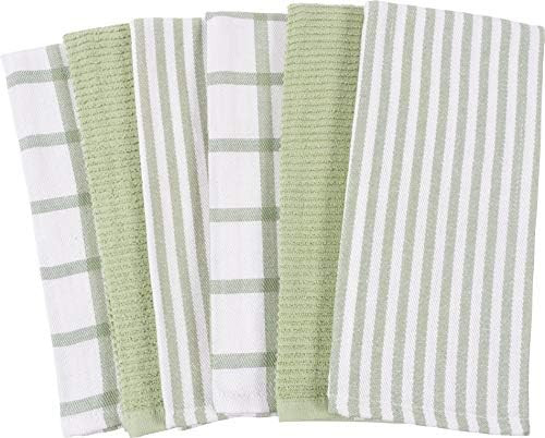 Mixed Flat & Terry Kitchen Towels | Two Sets of 3 18 x 28 Inches | 4 Flat Weave Towels for Cooking a | Amazon (US)
