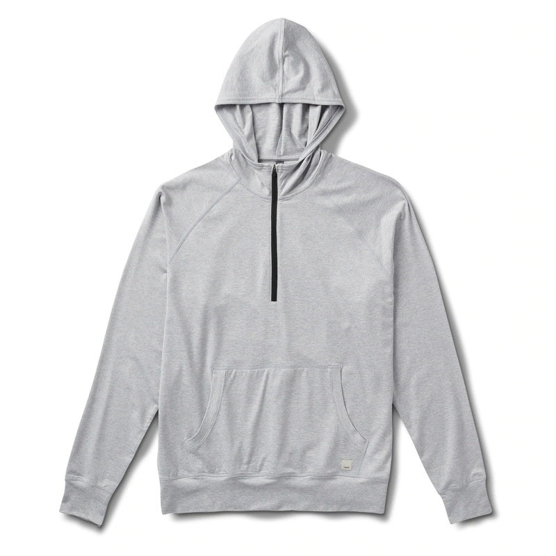 Ponto Performance Half Zip Hoodie | Platinum Heather | Vuori Clothing