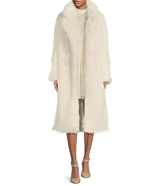 A Loves A Oversized Long Faux Fur Double Breasted Notch Lapel Coat | Dillard's | Dillard's