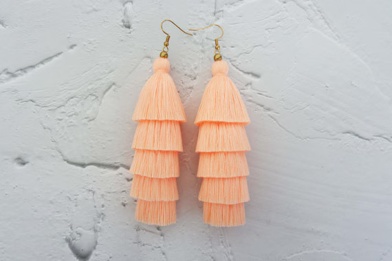 Layered Tassel Earrings Fringe Earrings Tiered Tassel | Etsy | Etsy (US)