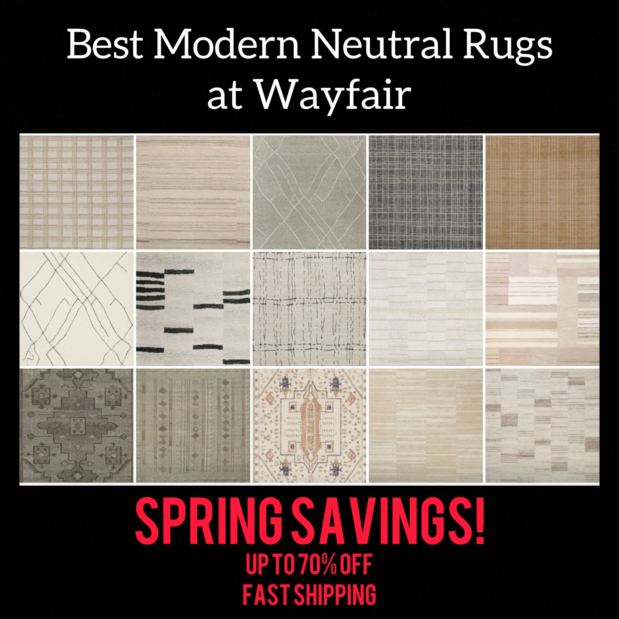 Best Neutral rugs from Wayfair. These are the rugs that go with everything. As someone who sources rugs for a living, I can tell you these are all quality pieces that I love enough to put in my own home. From Wayfair, you know you’re getting them for less. And now many are on sale! During their Spring Savings Event you can find rugs for up to 70% off! And always fast shipping. #ad #wayfairpartner #wayfair @wayfair

#LTKHome #LTKSaleAlert