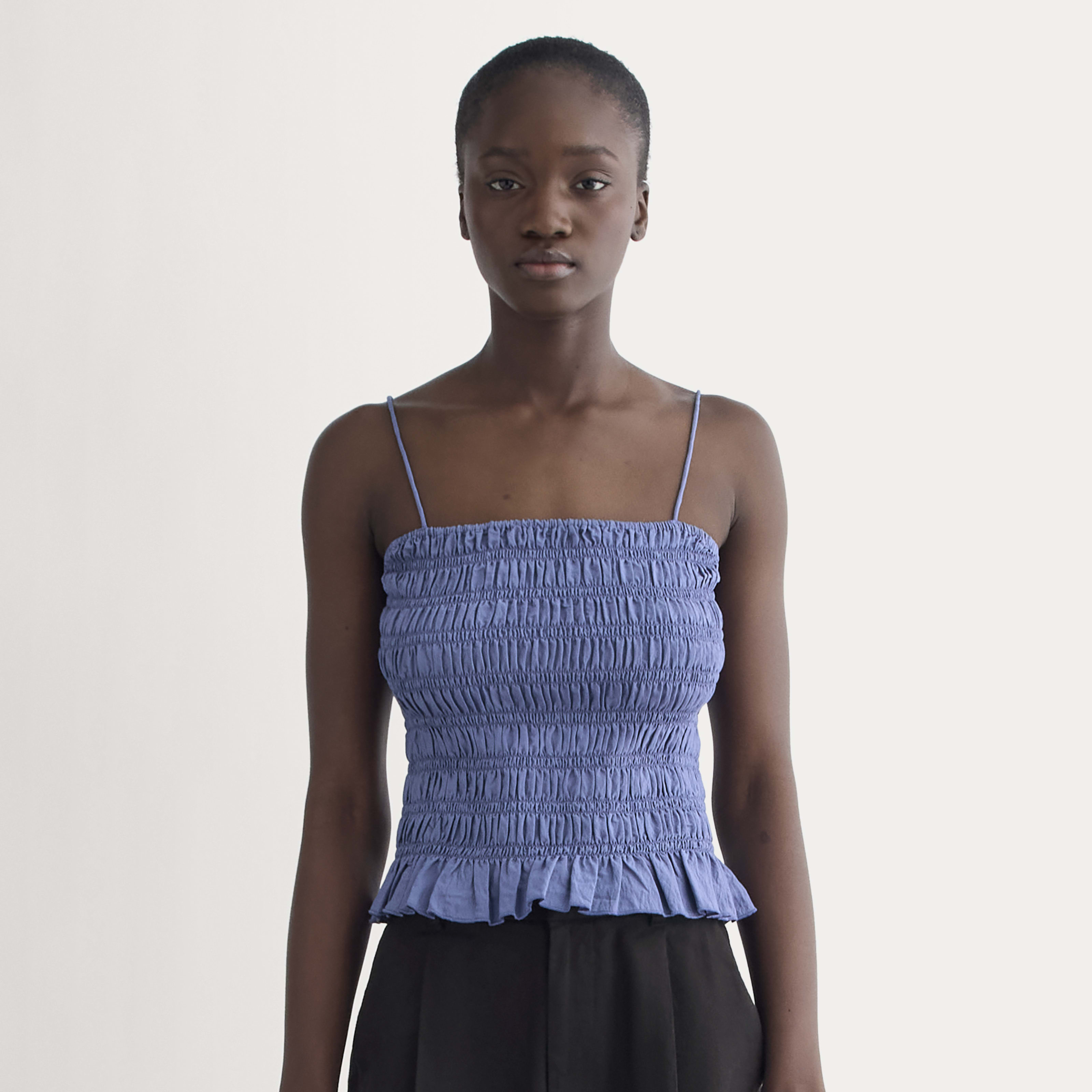 Women's Smocked Tank by Everlane in Blue Dusk, Size XXS | Everlane