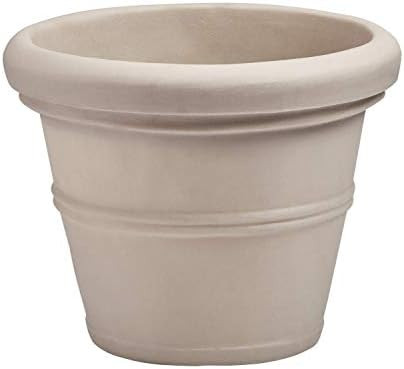 Crescent Garden Brunello Planter, Classic Rolled-Rim Plant Pot, 20-Inch (Weathered Stone) | Amazon (US)